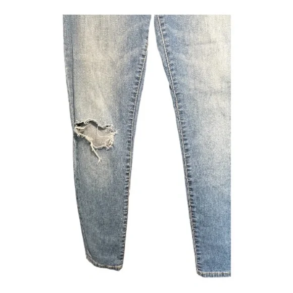 EUC Banana Republic high rise skinny distressed blue jeans | size 12 - Picture 5 of 10